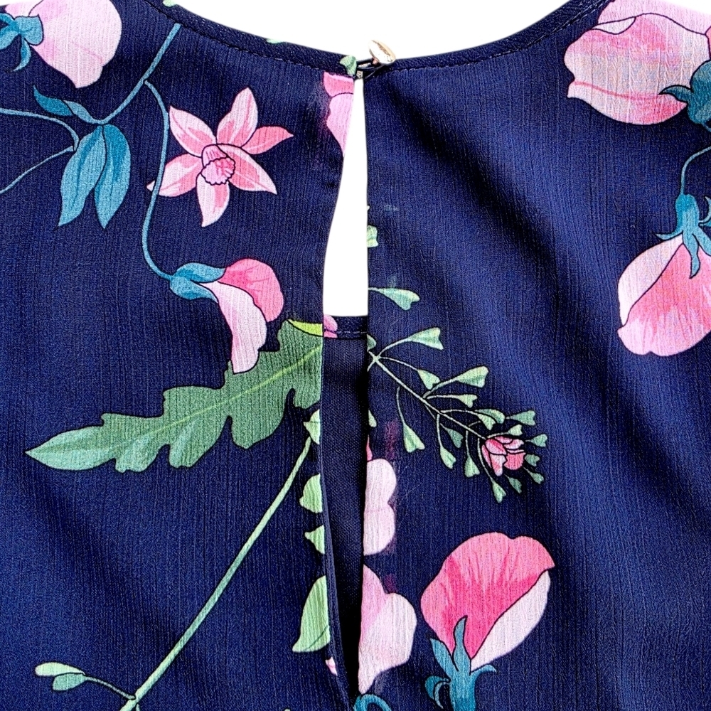 Tommy Hilfiger Navy Floral Mini Dress – Size 6 - Picture 7 of 9
